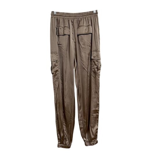SHE + SKY Satin Jogger Pants SZ Small Metallic Shiny High‎ Rise - Picture 2 of 11